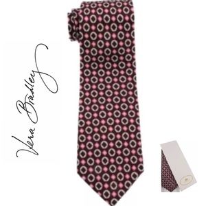NWT$39 VERA BRADLEY Silk Tie RETIRED PINK CONFETTI  RARE in Gift Box